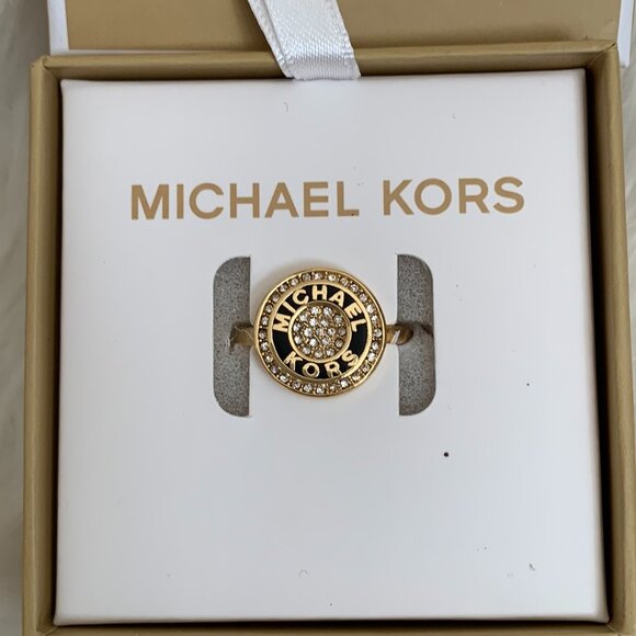 MICHAEL KORS Pave Halo Disc Ring in Gold RING SIZE 7 - Picture 2 of 4